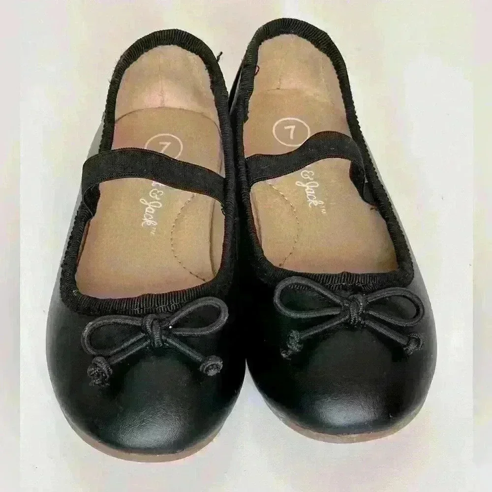 Cat and Jack Black Flat Ballet Girl's Slip -On Shoes (SH34)